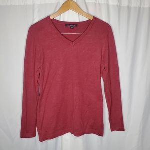 ♤ Zac and Rachel Brick Red V-Neck Long Sleeve Sweater Size Large